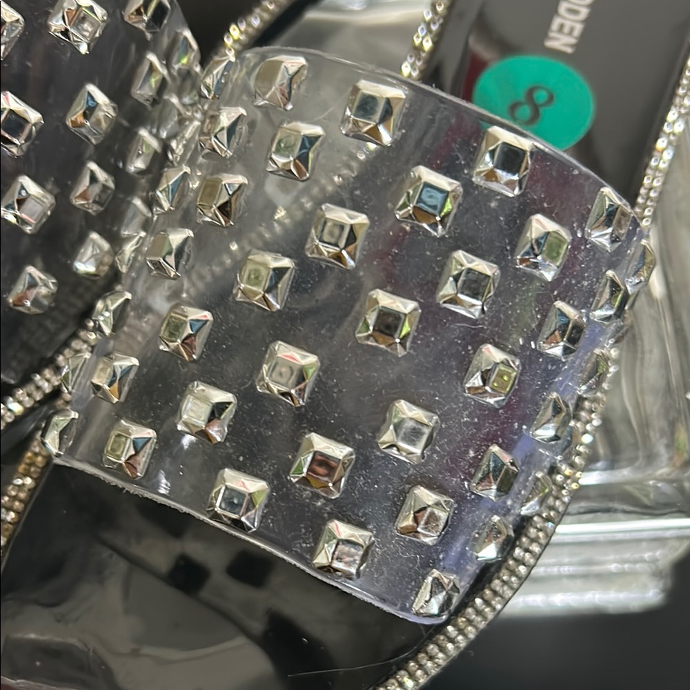 Steve Madden New Black and Silver Slide Sandals - Picture 5 of 7